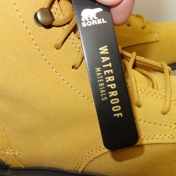 NEW Sorel Women's 6 Hi Line Lace Booties Boots Shoes Brown Geo Yellow Black - Picture 2 of 12